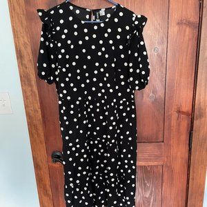 Black and White Poka Dot H & M Layered Dress Size Large